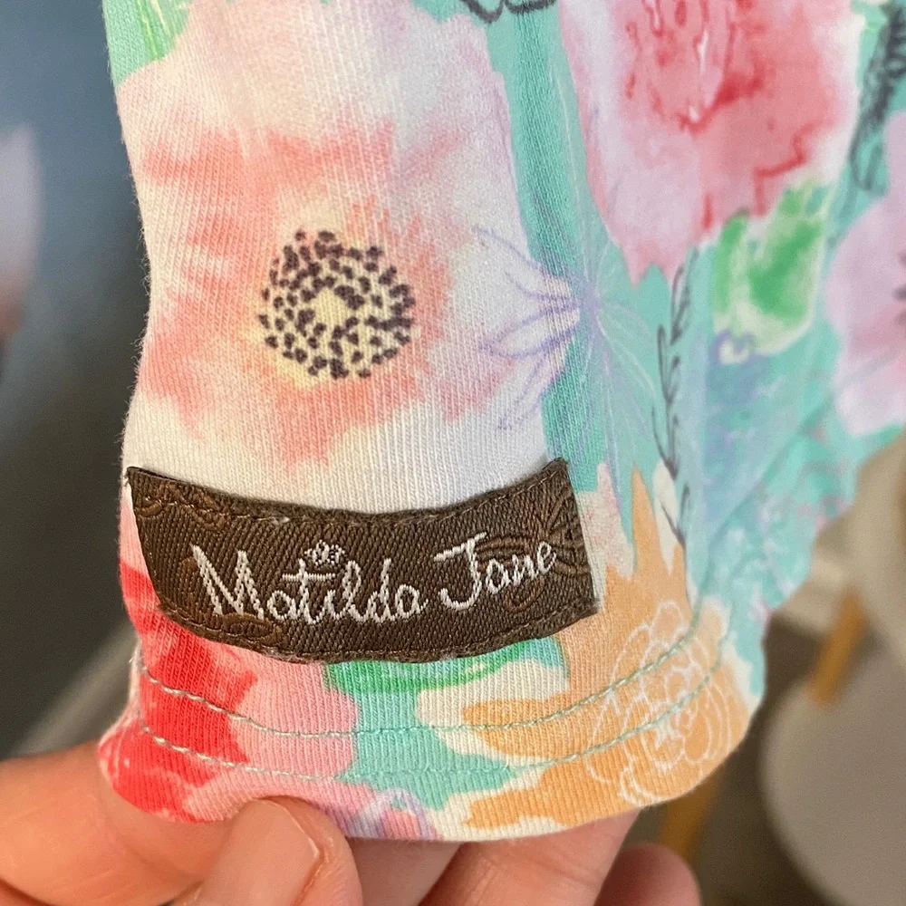 Matilda Jane Girls Floral‎ Ruffle Sleeve Dress in Mint & Pink 18-24 months